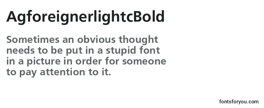 Review of the AgforeignerlightcBold Font