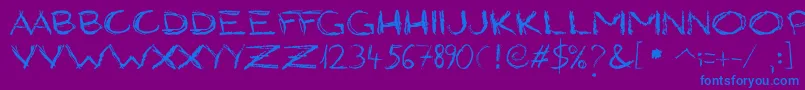 GrungyStyle-Schriftart – Blaue Schriften auf violettem Hintergrund