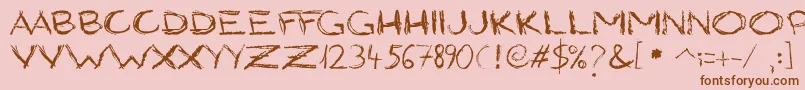 GrungyStyle Font – Brown Fonts on Pink Background