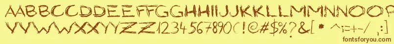 GrungyStyle Font – Brown Fonts on Yellow Background