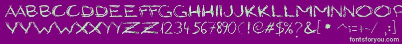 GrungyStyle Font – Green Fonts on Purple Background