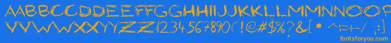 GrungyStyle Font – Orange Fonts on Blue Background