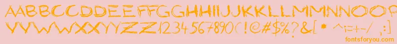 GrungyStyle-Schriftart – Orangefarbene Schriften auf rosa Hintergrund