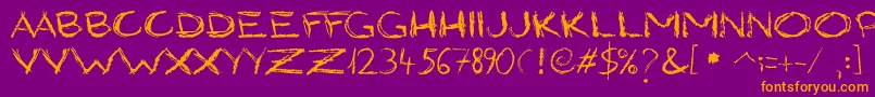 GrungyStyle Font – Orange Fonts on Purple Background