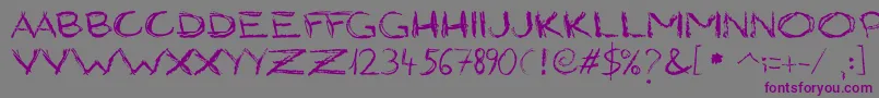Czcionka GrungyStyle – fioletowe czcionki na szarym tle