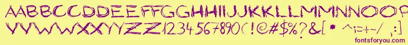 GrungyStyle Font – Purple Fonts on Yellow Background