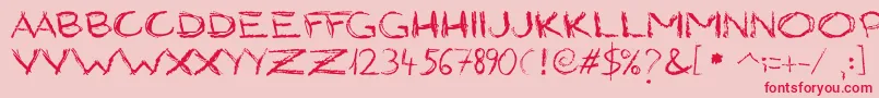 GrungyStyle Font – Red Fonts on Pink Background