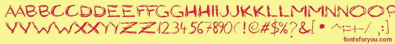 GrungyStyle Font – Red Fonts on Yellow Background