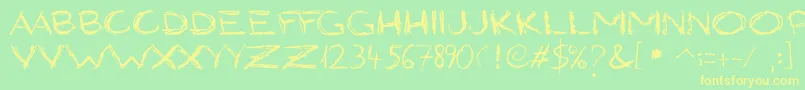 GrungyStyle Font – Yellow Fonts on Green Background