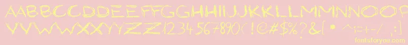 GrungyStyle Font – Yellow Fonts on Pink Background