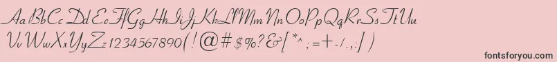 フォントCyrillicribbon – ピンクの背景に黒い文字