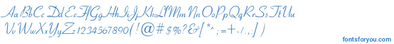 フォントCyrillicribbon – 白い背景に青い文字