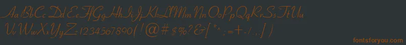 Cyrillicribbon-fontti – ruskeat fontit mustalla taustalla