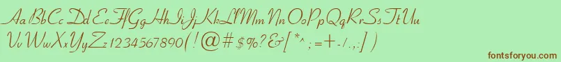 Cyrillicribbon-fontti – ruskeat fontit vihreällä taustalla
