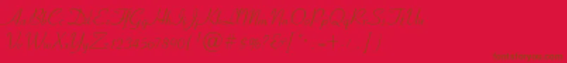 Cyrillicribbon Font – Brown Fonts on Red Background