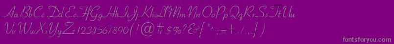 Czcionka Cyrillicribbon – szare czcionki na fioletowym tle