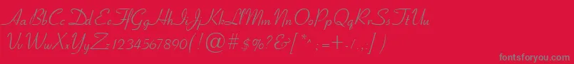 Cyrillicribbon-fontti – harmaat kirjasimet punaisella taustalla