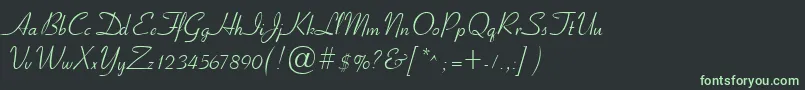 Шрифт Cyrillicribbon – зелёные шрифты на чёрном фоне