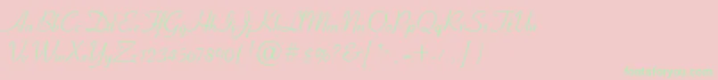 フォントCyrillicribbon – ピンクの背景に緑の文字