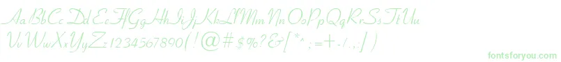 Cyrillicribbon-Schriftart – Grüne Schriften auf weißem Hintergrund