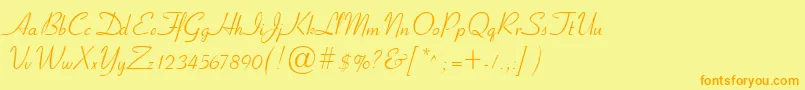 Cyrillicribbon Font – Orange Fonts on Yellow Background
