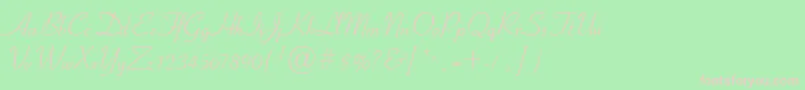 フォントCyrillicribbon – 緑の背景にピンクのフォント