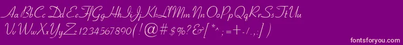 Cyrillicribbon-Schriftart – Rosa Schriften auf violettem Hintergrund