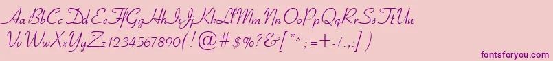 Cyrillicribbon Font – Purple Fonts on Pink Background