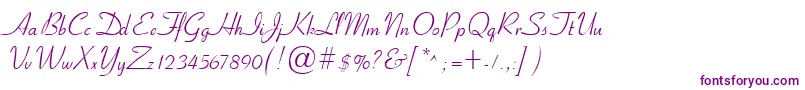 Шрифт Cyrillicribbon – фиолетовые шрифты на белом фоне