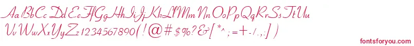 Cyrillicribbon Font – Red Fonts on White Background