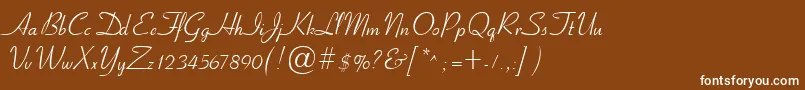 Cyrillicribbon-fontti – valkoiset fontit ruskealla taustalla