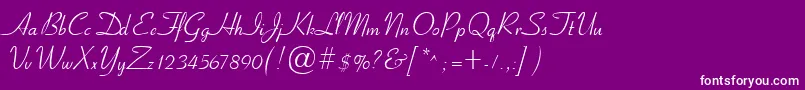 Cyrillicribbon-fontti – valkoiset fontit violetilla taustalla