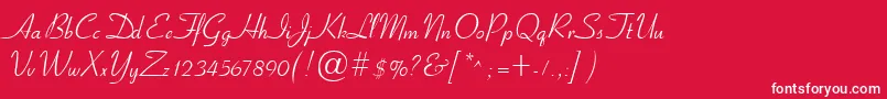 Cyrillicribbon-fontti – valkoiset fontit punaisella taustalla
