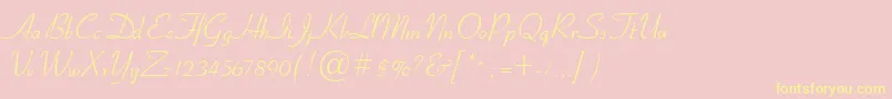 Cyrillicribbon Font – Yellow Fonts on Pink Background