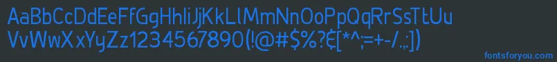 DeLuxeCondensed Font – Blue Fonts on Black Background