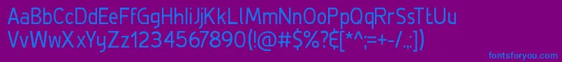 DeLuxeCondensed-Schriftart – Blaue Schriften auf violettem Hintergrund