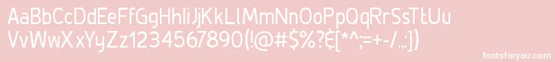 DeLuxeCondensed-fontti – valkoiset fontit vaaleanpunaisella taustalla