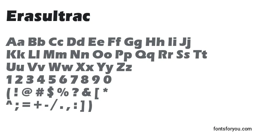 Czcionka Erasultrac – alfabet, cyfry, specjalne znaki