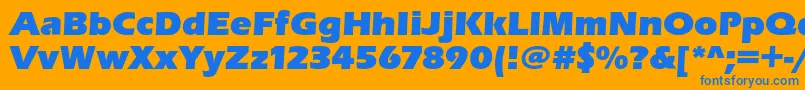 Erasultrac Font – Blue Fonts on Orange Background