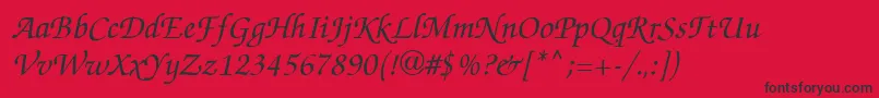 ZapfChanceItalic Font – Black Fonts on Red Background