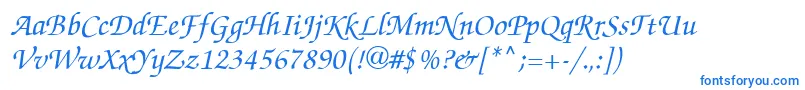 ZapfChanceItalic Font – Blue Fonts on White Background