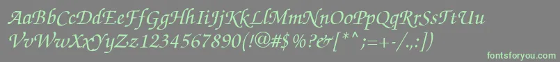ZapfChanceItalic Font – Green Fonts on Gray Background