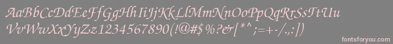 ZapfChanceItalic Font – Pink Fonts on Gray Background
