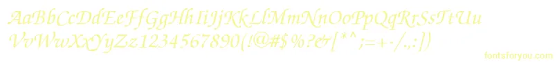 ZapfChanceItalic Font – Yellow Fonts on White Background