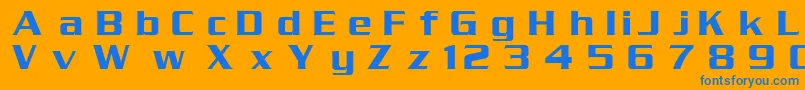 フォントDgSerpentine – オレンジの背景に青い文字