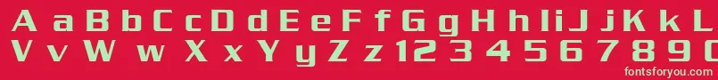 フォントDgSerpentine – 赤い背景に緑の文字