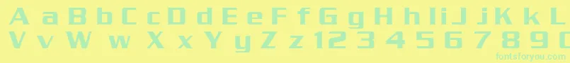 フォントDgSerpentine – 黄色い背景に緑の文字