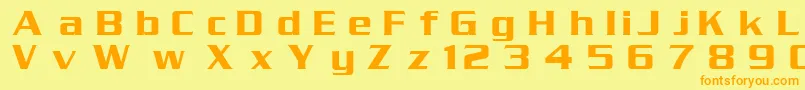 DgSerpentine-fontti – oranssit fontit keltaisella taustalla