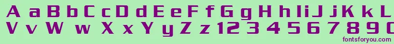 フォントDgSerpentine – 緑の背景に紫のフォント