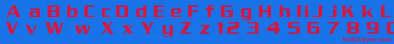 フォントDgSerpentine – 赤い文字の青い背景